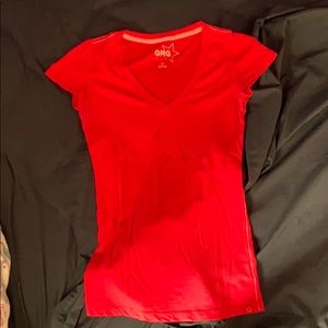 Red garage v neck t shirt